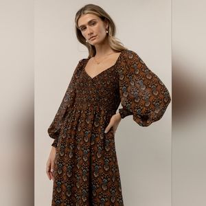 Bohme Maxi Dress Folksy Floral Print XL